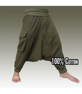Pantalones Harem con un gran bolsillo lateral