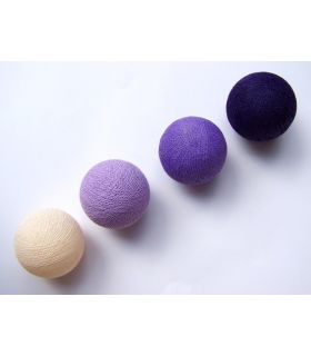 Deco lamps / fairy lights made of cotton balls, violet