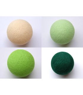 Lichterkette aus Baumwollkugeln, grün mix