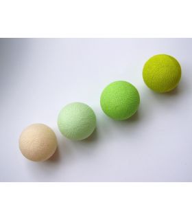 Lichterkette aus Baumwollkugeln, grün mix