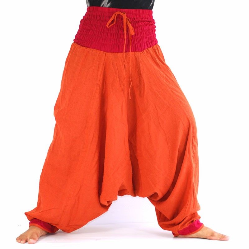 harem pants orange, red