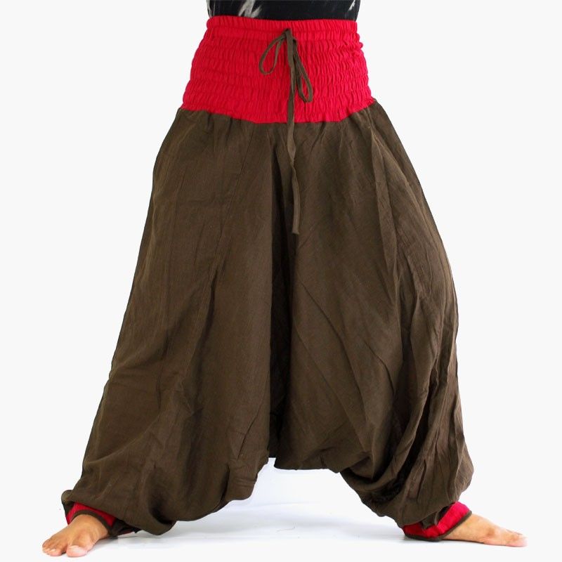 harem pants - dark brown