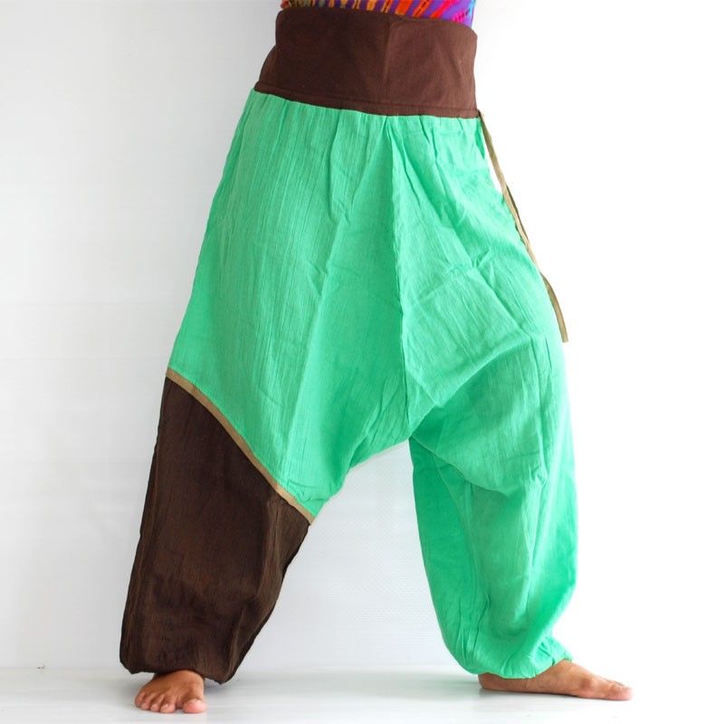 harem pants - mint, brown