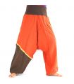 harem pants - orange, brown, cotton