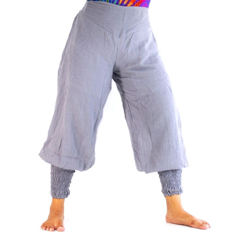 Pantalones harén - algodón - gris