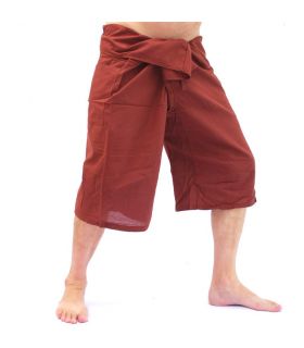 3/4 pantalones de pescador tailandés - marrón - Algodón