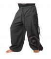 Harem pants for tying Spiral design in heavy cotton