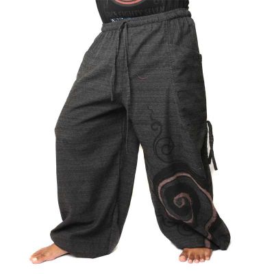 Sarouel à nouer Motif en spirale en coton lourd