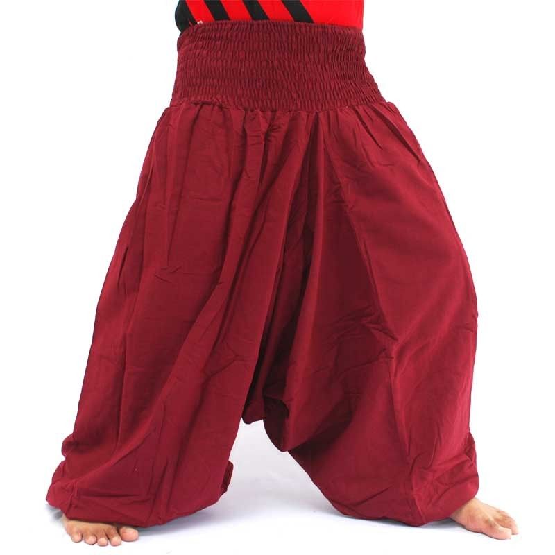 Aladdin pants yoga cotton burgundy