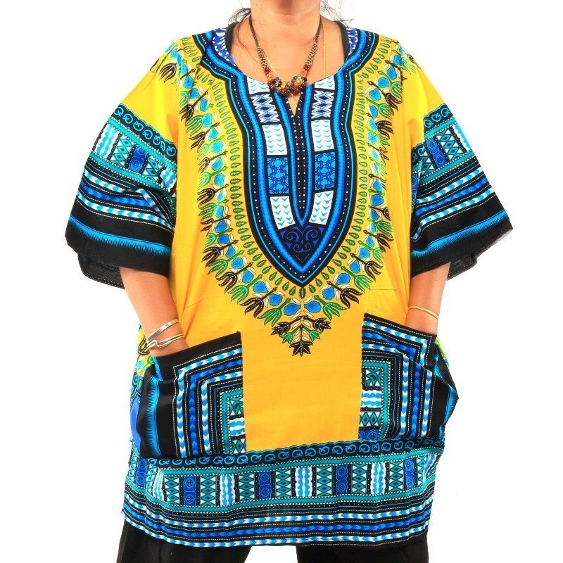Dashiki Print Hemd Größe XL