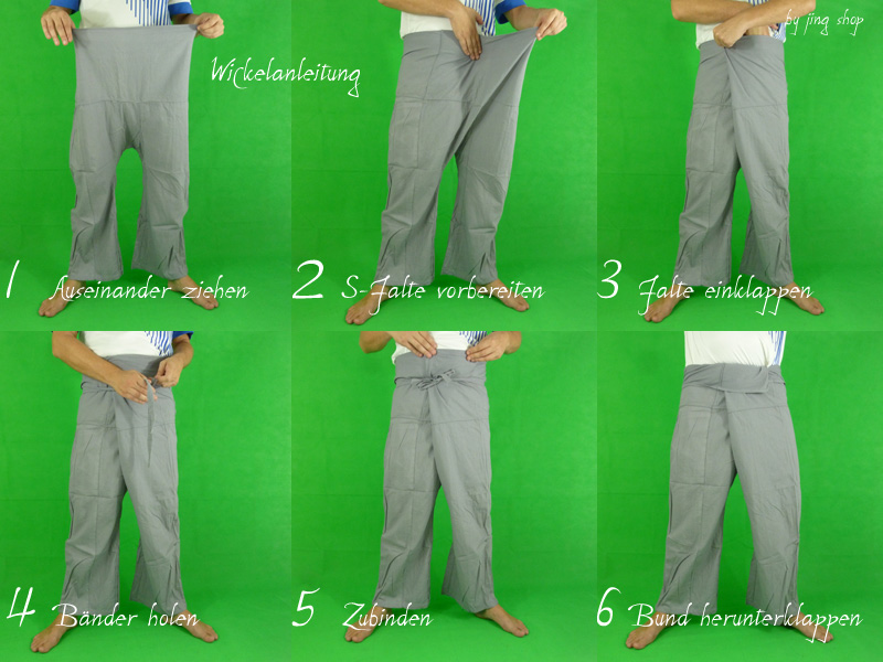 Thai Fischerhose, Wickelhose, Wickelanleitung